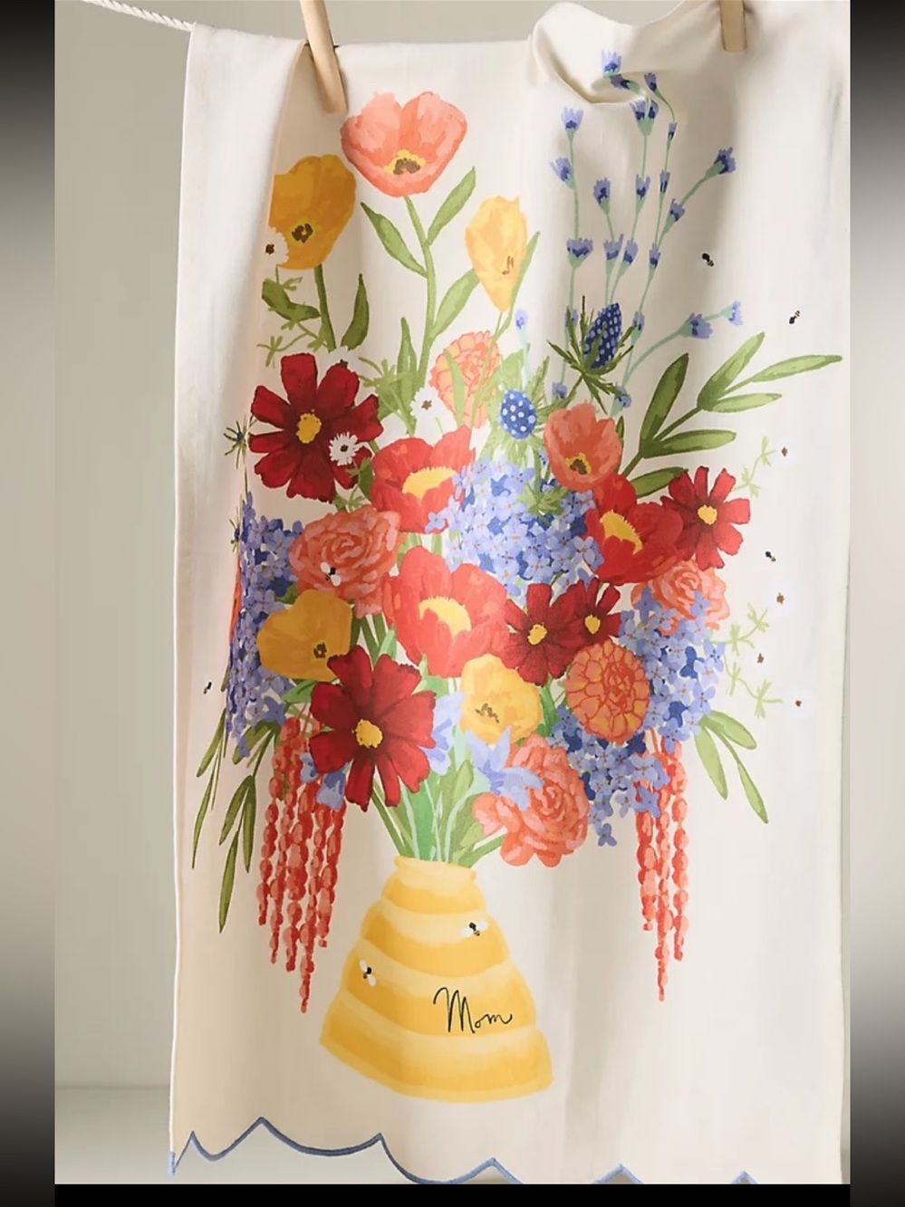 Anthropologie Beehive Cotton Dish Towel.